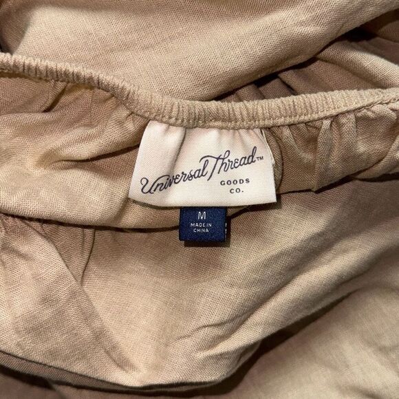 Universal Thread tan neutral peasant top long sleeve maxi dress | Sz M - Picture 7 of 7
